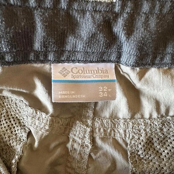 COLUMBIA Convertible Cargo Hiking Pants Men’s 32x34 Beige Khaki Omni Shade - Picture 4 of 7
